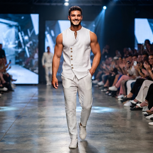 Herren Leinen-Weste Ärmellos – Lässiges Sommer-Top