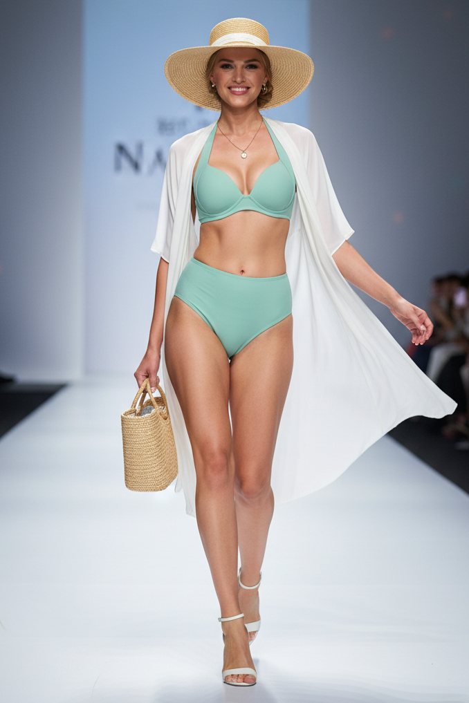 Sexy High Waist Bikini Set Swimwear Women Swimsuit Push Up Bikini Halter Top Swimwear Beachwear Biquini