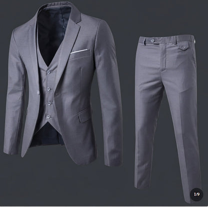 Eleganter Herren 3 Teiliger Anzug Slim Fit Sakko Weste und Hose Modischer Anzug für Business und Hochzeit Stilvolle Herrenbekleidung in den Größen S bis 6XL