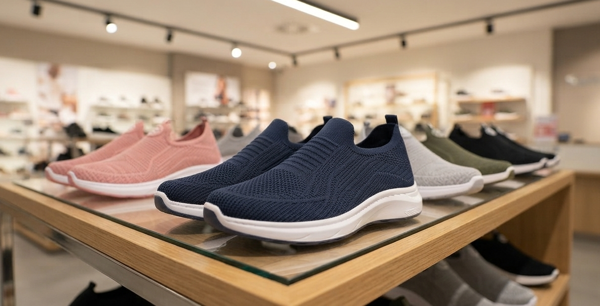 Damen Atmungsaktive Flyknit Slip-On Sneaker Halbschuhe Freizeitschuhe Gr. 36-45