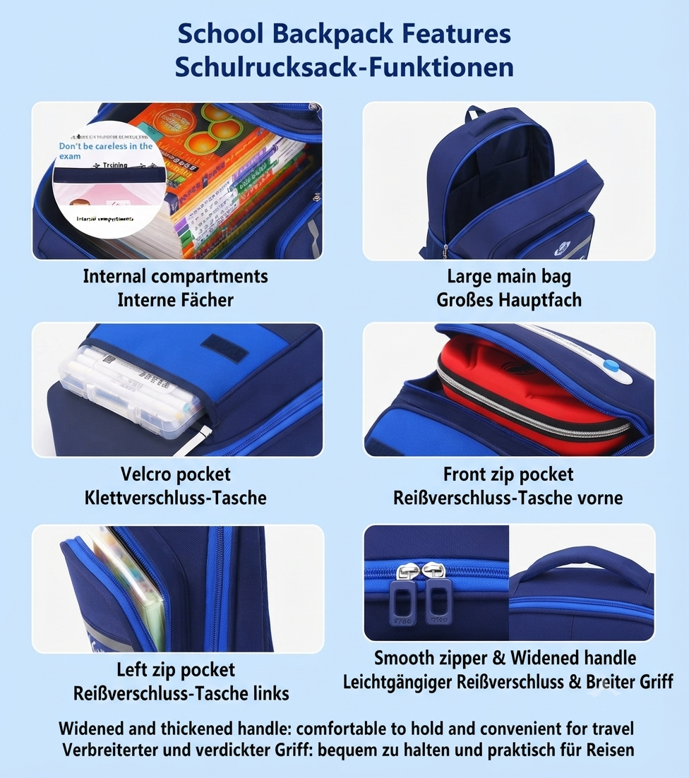 Schulranzen Große Kapazität Ergonomisch Kinder Rucksack Wasserdicht