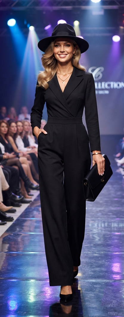 Damen Jumpsuit Elegant – Figurbetonter Langarm-Bodysuit