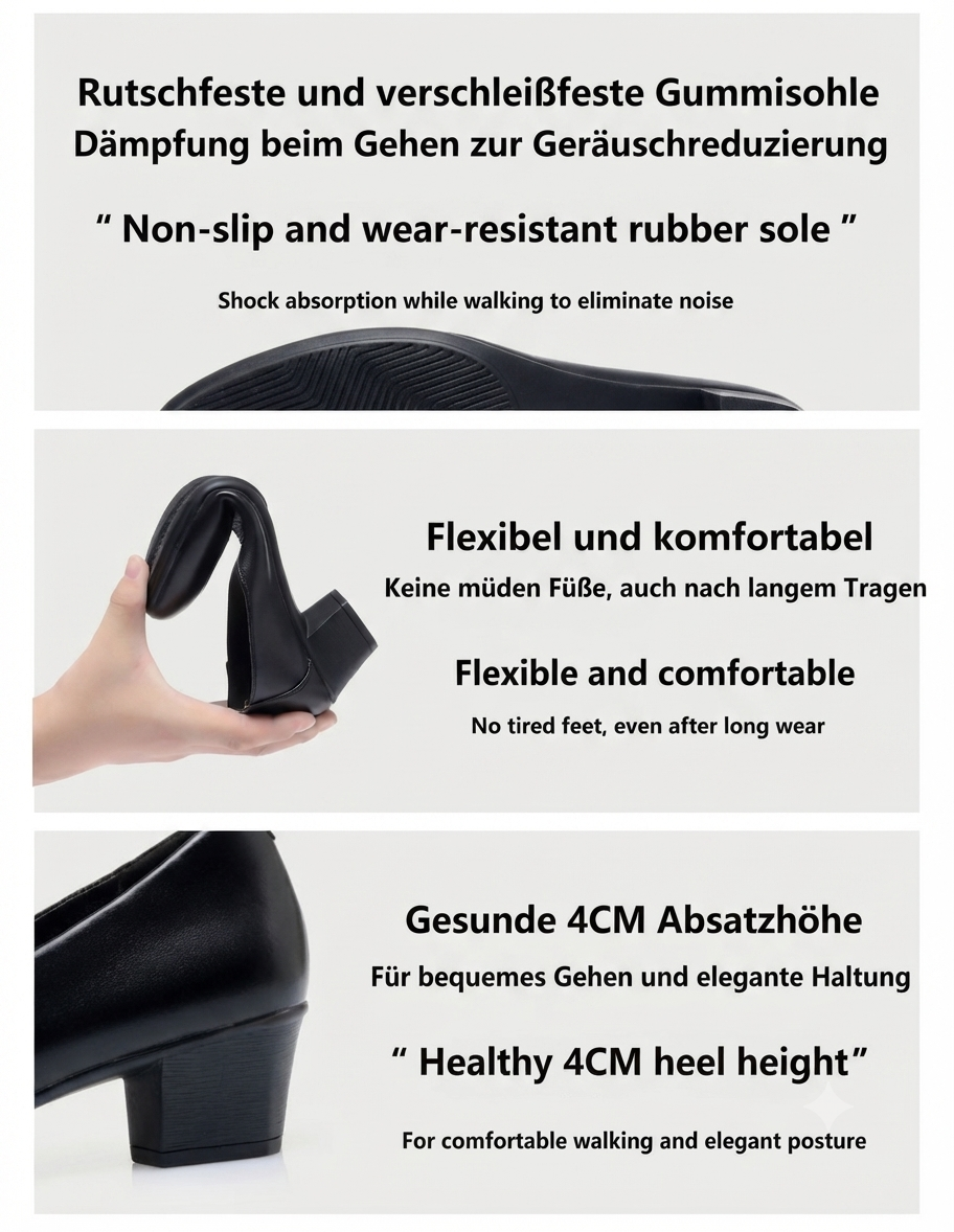 Damen Slingback Pumps Elegant Sommersandalen Spitze Zehen Schleife Blockabsatz Gr. 36-40
