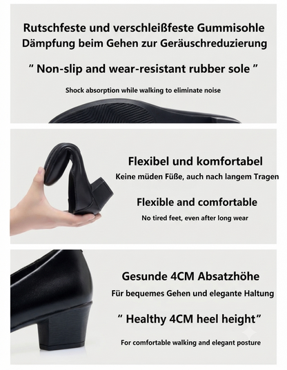 Damen Slingback Pumps Elegant Sommersandalen Spitze Zehen Schleife Blockabsatz Gr. 36-40