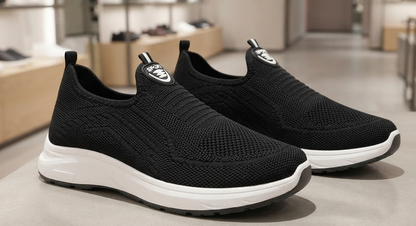 Damen Atmungsaktive Flyknit Slip-On Sneaker Halbschuhe Freizeitschuhe Gr. 36-45