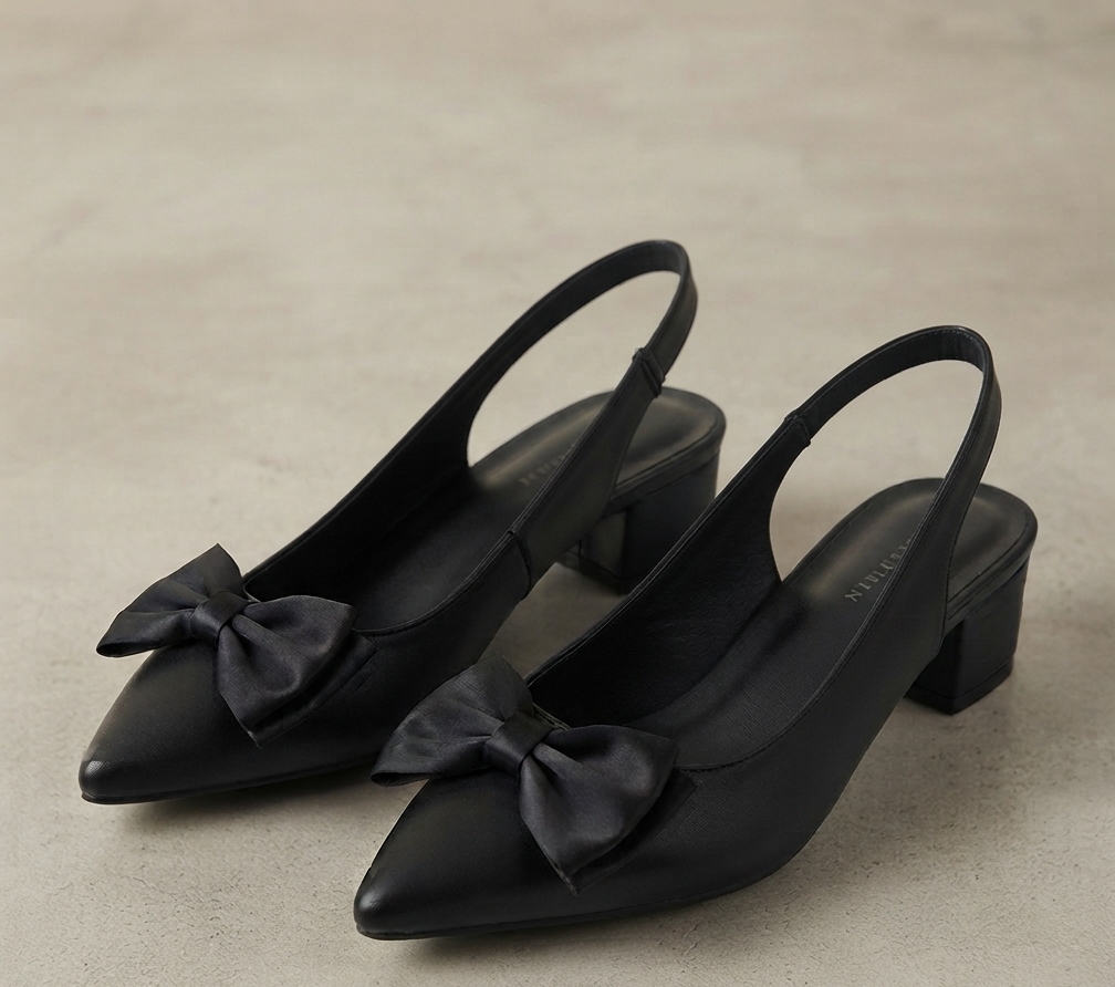 Damen Slingback Sandalen Elegant Pumps mit Schleife Sommerschuhe
