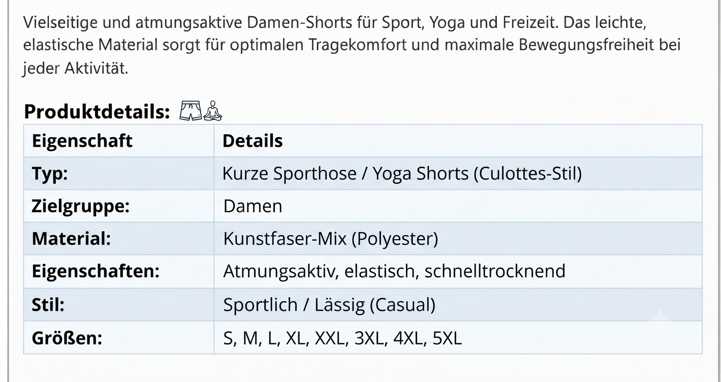 Damen Sport Shorts Yoga Fitness Kurze Hose Atmungsaktiv Casual S-5XL
