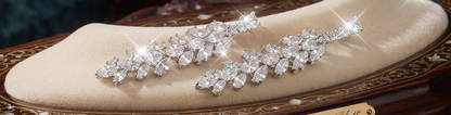 Damen Zirkon Silber Schmuck-Set Kette Ohrringe Ring Geschenkbox