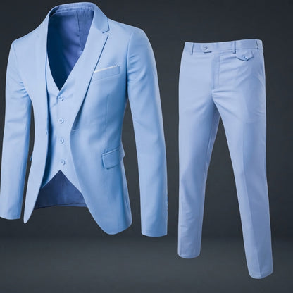 Eleganter Herren 3 Teiliger Anzug Slim Fit Sakko Weste und Hose Modischer Anzug für Business und Hochzeit Stilvolle Herrenbekleidung in den Größen S bis 6XL