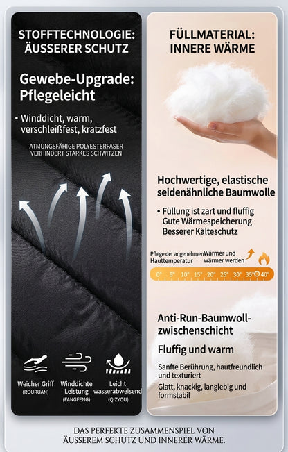 Unisex Winter Gefütterte Jacke mit Stehkragen – Winddichte Warme Steppjacke für Freizeit und Outdoor