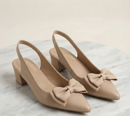 Damen Slingback Sandalen Elegant Pumps mit Schleife Sommerschuhe