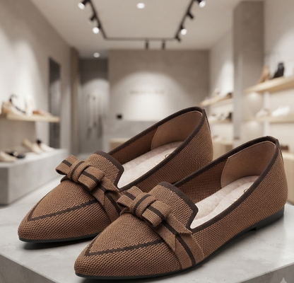 Damen Slipper Schleife Flache Halbschuhe Bowknot Gr. 36-43