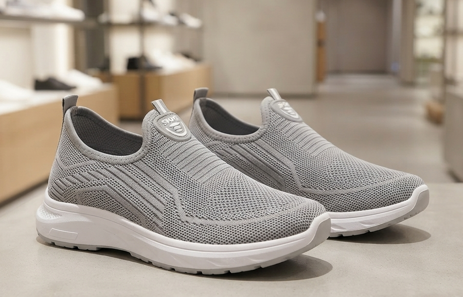 Damen Atmungsaktive Flyknit Slip-On Sneaker Halbschuhe Freizeitschuhe Gr. 36-45