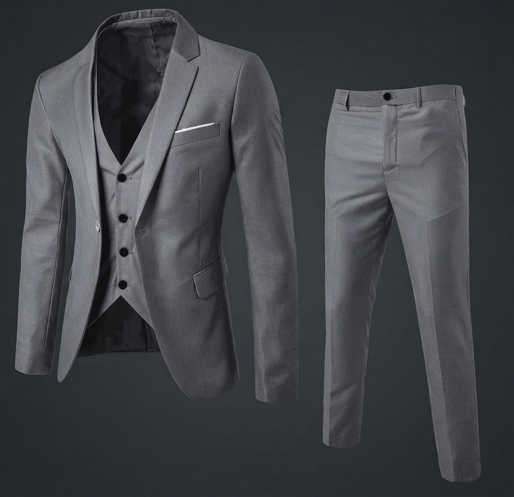 Eleganter Herren 3 Teiliger Anzug Slim Fit Sakko Weste und Hose Modischer Anzug für Business und Hochzeit Stilvolle Herrenbekleidung in den Größen S bis 6XL
