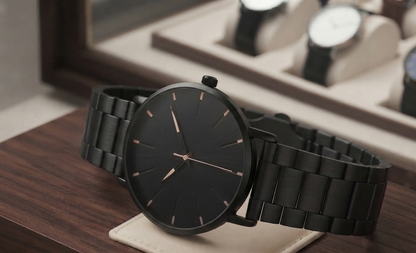 Ultradünne Herren Quarzuhr - Elegante Business Armbanduhr mit Edelstahlarmband