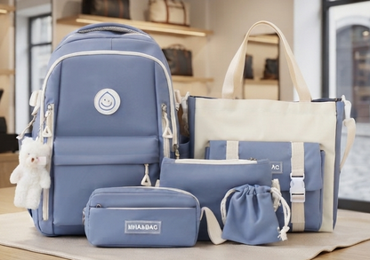 Rucksack Set Große Kapazität Canvas Schultasche Freizeit Rucksack Damen