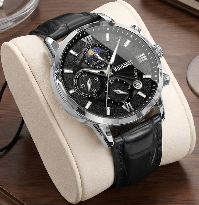 Elegante Herren Quarzuhr Multifunktional Chronograph Business Armbanduhr