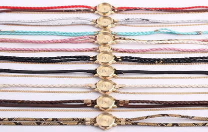 Ladies Wrap Watch Fashion Leopard Weave Bracelet Watch