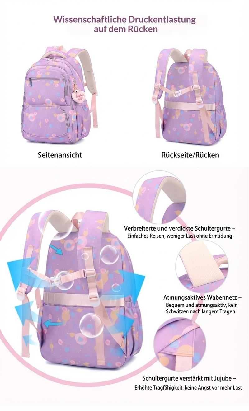 Schulrucksack Wasserdicht Jugendlicher Campus Rucksack Mädchen Tasche