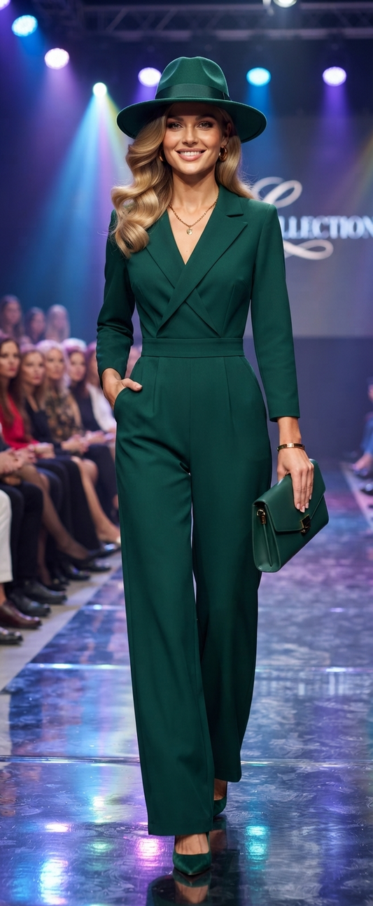 Damen Jumpsuit Elegant – Figurbetonter Langarm-Bodysuit