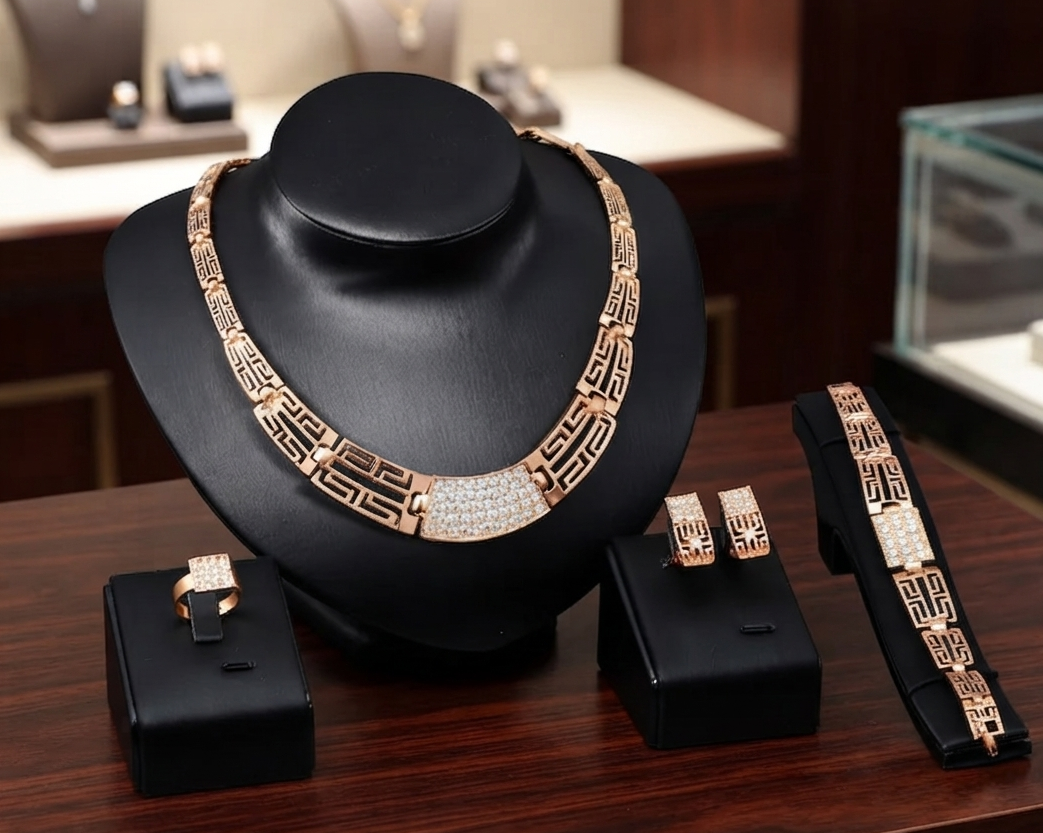 Titel: Exquisites 18K vergoldetes Schmuck-Set für Damen – Elegant & Zeitlos