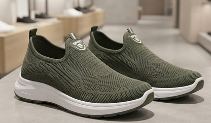 Damen Atmungsaktive Flyknit Slip-On Sneaker Halbschuhe Freizeitschuhe Gr. 36-45