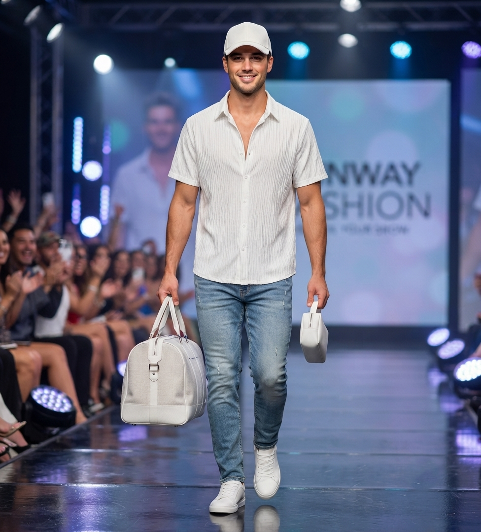 Herren Sommer-Kurzarmhemd Lässiges Freizeit-Hemd Loose-Fit Texturiert