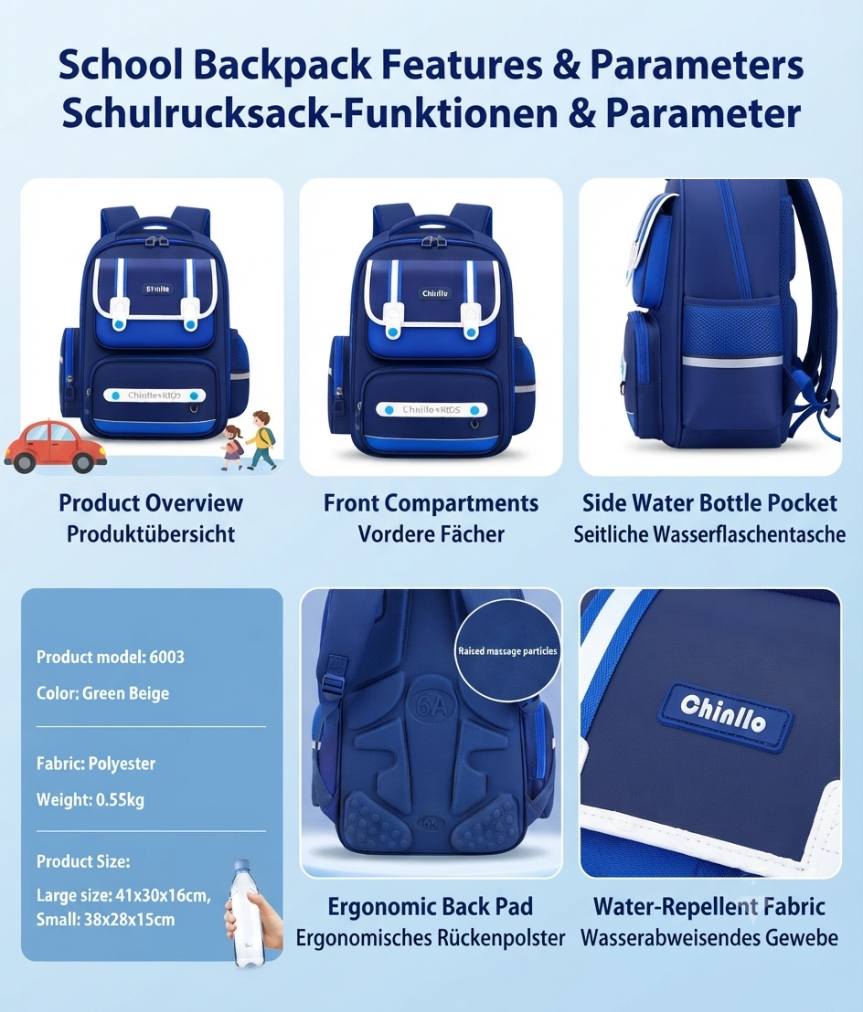 Schulranzen Große Kapazität Ergonomisch Kinder Rucksack Wasserdicht
