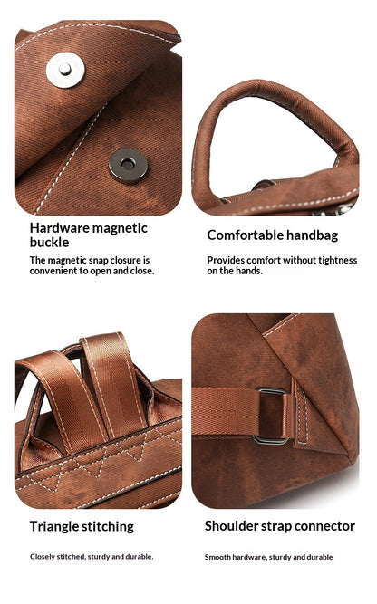 Damen Rucksack Handtasche Set PU-Leder Vintage Reiserucksack Elegant